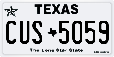 TX license plate CUS5059