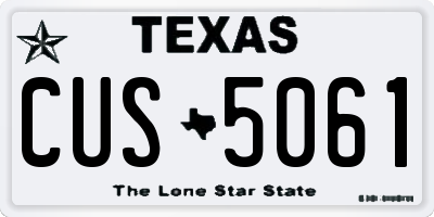 TX license plate CUS5061