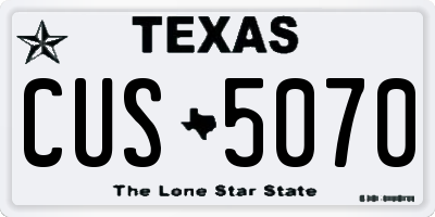 TX license plate CUS5070