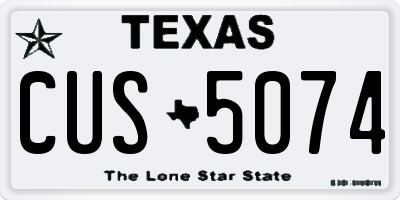TX license plate CUS5074