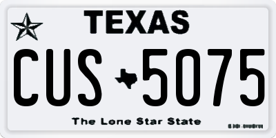 TX license plate CUS5075