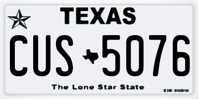 TX license plate CUS5076