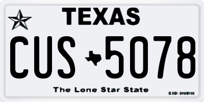 TX license plate CUS5078