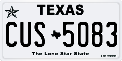 TX license plate CUS5083