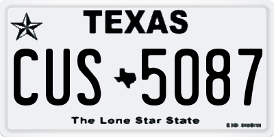 TX license plate CUS5087