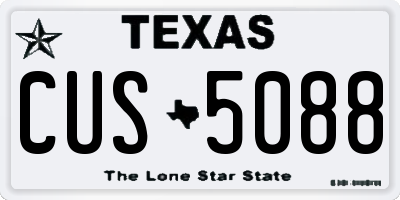 TX license plate CUS5088