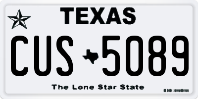 TX license plate CUS5089