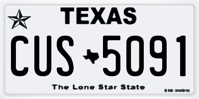 TX license plate CUS5091