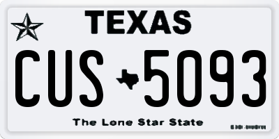 TX license plate CUS5093
