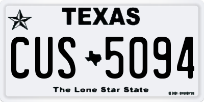 TX license plate CUS5094