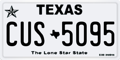 TX license plate CUS5095