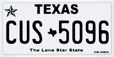 TX license plate CUS5096