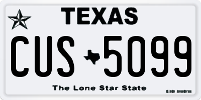 TX license plate CUS5099