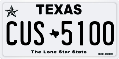 TX license plate CUS5100