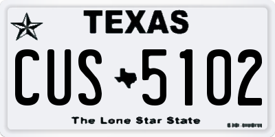 TX license plate CUS5102