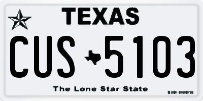 TX license plate CUS5103