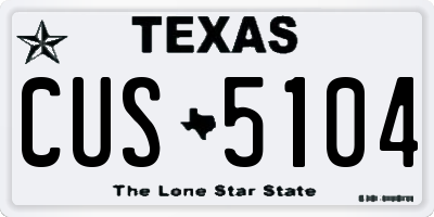 TX license plate CUS5104