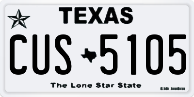 TX license plate CUS5105