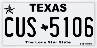TX license plate CUS5106