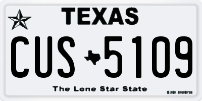 TX license plate CUS5109