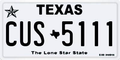 TX license plate CUS5111