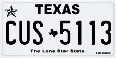 TX license plate CUS5113