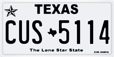 TX license plate CUS5114
