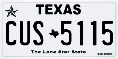 TX license plate CUS5115
