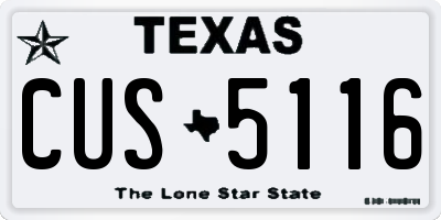 TX license plate CUS5116