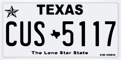TX license plate CUS5117