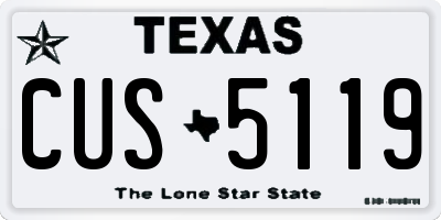TX license plate CUS5119