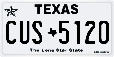 TX license plate CUS5120