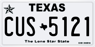 TX license plate CUS5121