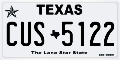 TX license plate CUS5122
