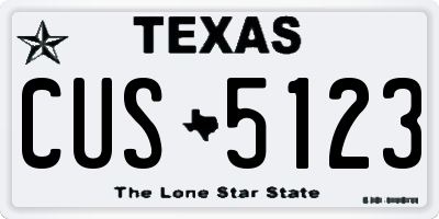 TX license plate CUS5123