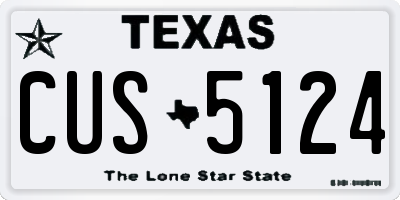 TX license plate CUS5124