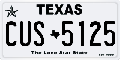 TX license plate CUS5125
