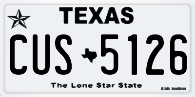 TX license plate CUS5126
