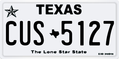 TX license plate CUS5127