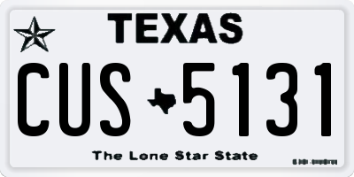 TX license plate CUS5131