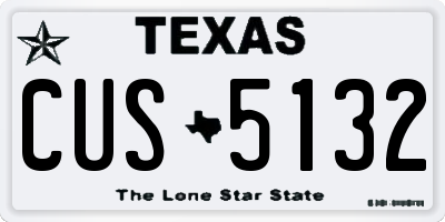 TX license plate CUS5132