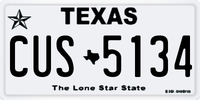 TX license plate CUS5134