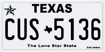 TX license plate CUS5136