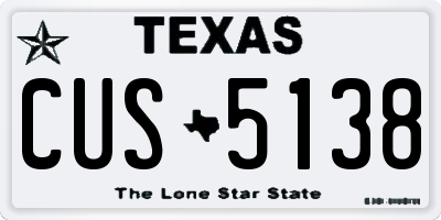 TX license plate CUS5138