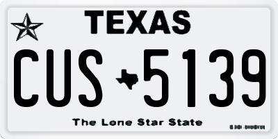 TX license plate CUS5139