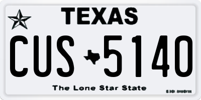 TX license plate CUS5140