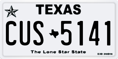 TX license plate CUS5141
