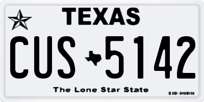 TX license plate CUS5142