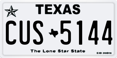 TX license plate CUS5144