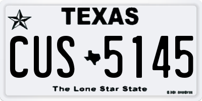 TX license plate CUS5145